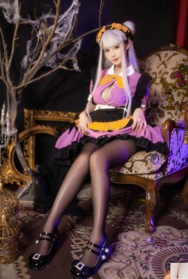 (인터넷 컬렉션) 복지 소녀 Mimi Hanyu의 “Halloween Black Silk Maid”VIP 독점 (36p)