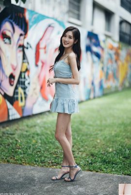 (아름다운 다리 추가) 긴 다리 모델 Zhang Yun의 파란색 짧은 치마, 하이힐, 아름다운 다리 (53p)