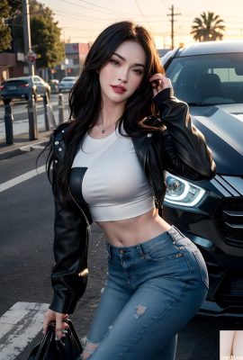 차를 수리하는 소녀