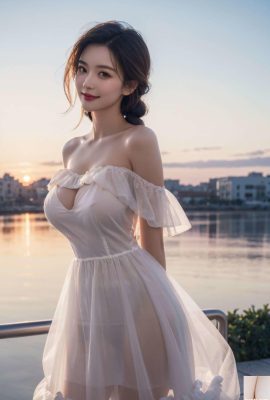 ★ SIJISHE ★ 흰 고양이 부유 식 소녀 (컬렉션) 1 – 항만 소녀 1