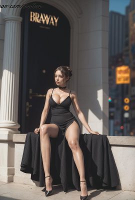 badbro_side 슬릿 드레스 뒤로