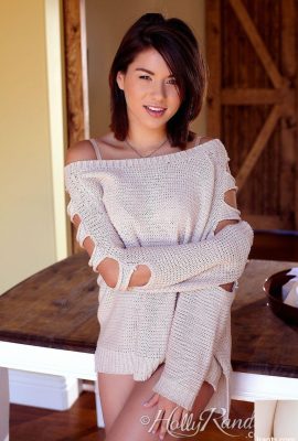 솔로 소녀 Shyla Jennings는 스웨터와 속옷을 제거하여 그녀의 날치기를 보여줍니다 (12p)